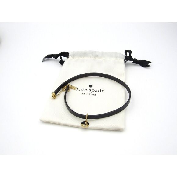 Kate Spade Black leather and Gold J initial necklace - Picture 4 of 4